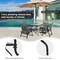 Costway 34 Inch Outdoor Dining Table Square Tempered Glass Table with 1.5" Umbrella Hole